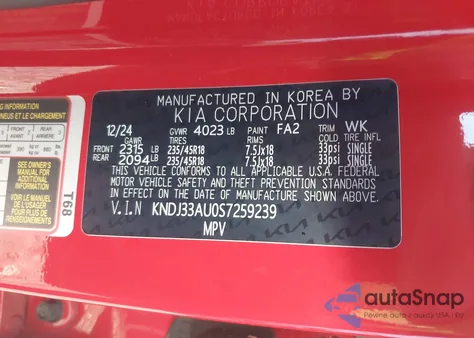 2025 Kia Soul Ex from USA, damaged, VIN KNDJ33AU0S7259239